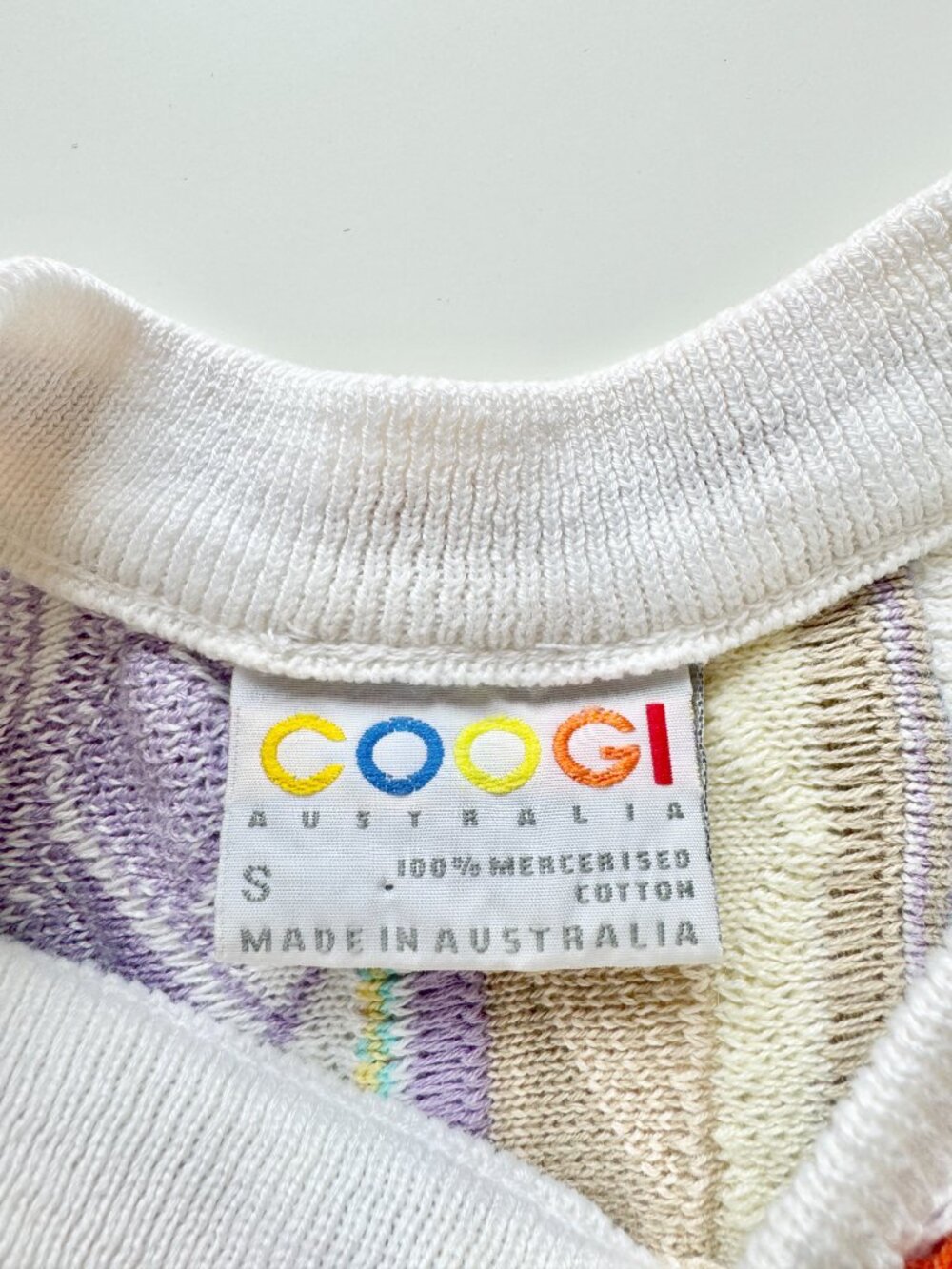 Vintage 90's COOGI White Pastel Easter Egg Cotton Knit Sweater, Size S - Picture 10 of 11